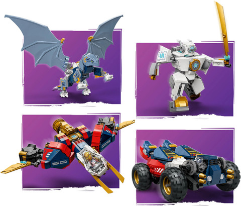 LEGO NINJAGO Zanes Ultra Combiner Mech Toy 4-in-1 Building