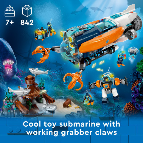 LEGO City Deep-Sea Explorer Submarine 60379 Building Toy Set (842