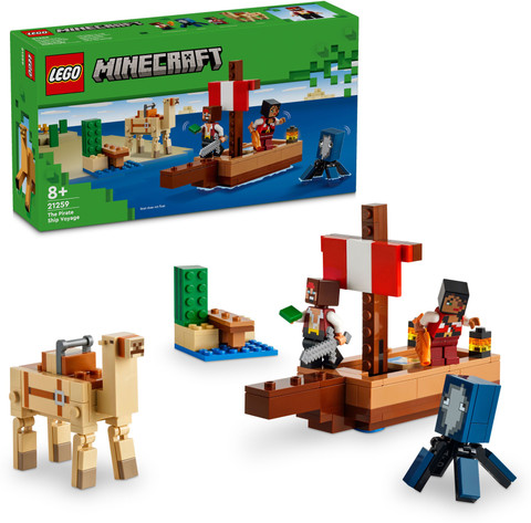 LEGO Minecraft The Pirate Ship Voyage Boat Playset 21259 166 Blocks) - Main Image