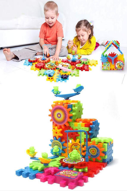 Braintastic 81Pcs Miracle Bricks Motorized Spinning Gear Building