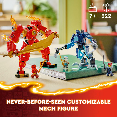 LEGO NINJAGO Kai's Elemental Fire Mech Toy 71808 322 Pieces