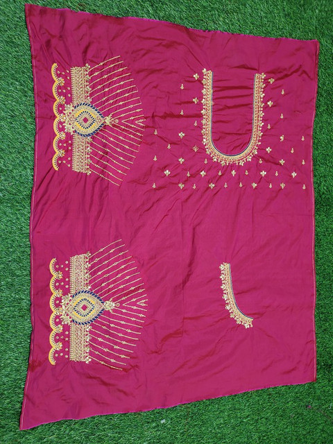 NANCY DESIGNER Art Silk Embroidered Blouse Material Price in India