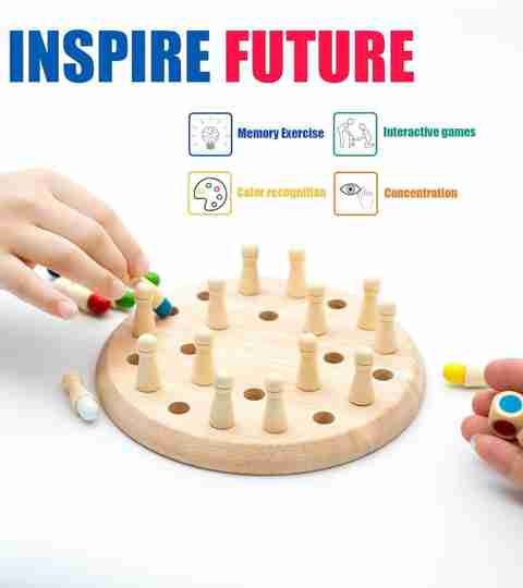 MAITRI ENTERPRISE Wooden Memory Chess Matching Game Family Board Games ...