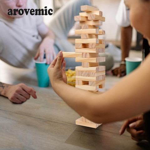 arovemic Jenga Wooden Block Stacking Tower Game for Kids Ages