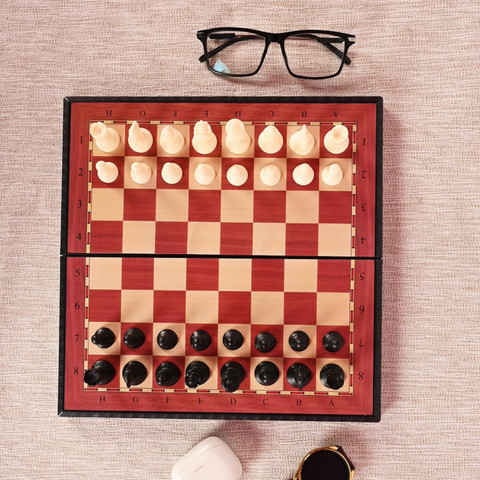 MOVEX Morex Handmade 11 x 11 Inch Magnetic Wooden Chess Board Set