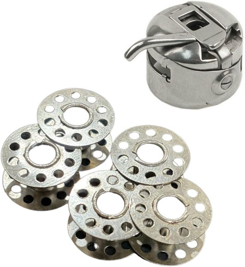 ZENITH Metal Bobbins and Bobbin case Outer Compatible with All Domestic SV  Sewing Machines household Half Shuttle Steel Finish Bobbin Case