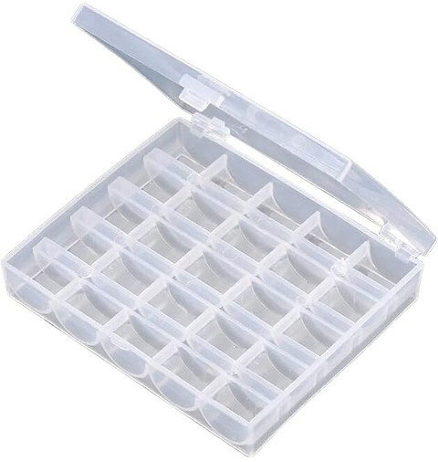 SYGA White Transparent Bobbin Storage Box Bobbin Case