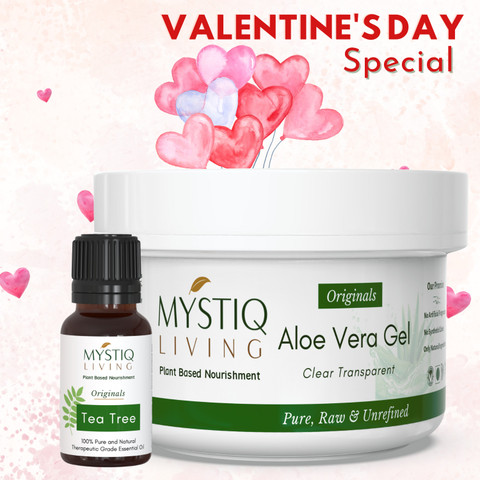 Mystiq Living Aloe Vera Gel Raw (220gm) and Tea Tree Oil (15ml) - Acne  Scars, Skin & Hair Treatment Price in India - Buy Mystiq Living Aloe Vera  Gel Raw (220gm) and