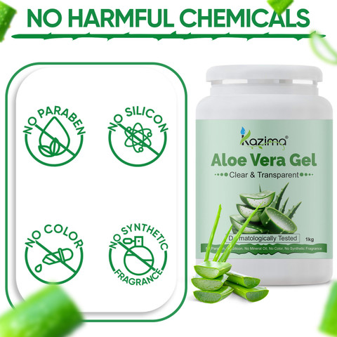 Kazima Pure Natural Raw Aloe Vera Gel ( 1KG ) - Ideal for Skin Care, Face,  Acne Scars, Hair Treatment Price in India - Buy Kazima Pure Natural Raw  Aloe Vera Gel (