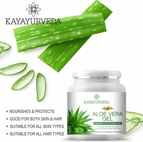 KAYAYURVEDA 100% Pure Aloe Vera Gel for Face, Skin & Hair | Ultimate Gel  for Glowing Skin Price in India - Buy KAYAYURVEDA 100% Pure Aloe Vera Gel  for Face, Skin &