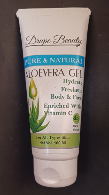 Drupe Beauty Aloevera Gel Pure & Natural Hydrate Freshness Face/Body  Enriched with Vitamin C: Buy Drupe Beauty Aloevera Gel Pure & Natural  Hydrate Freshness Face/Body Enriched with Vitamin C at Low Price