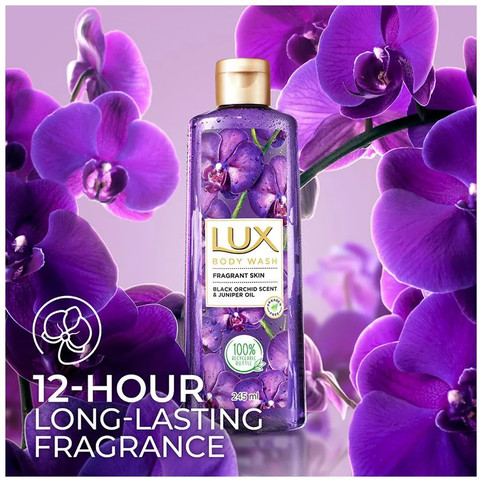 LUX Black Orchid Fragrance Juniper Oil Bodywash Shower Gel (245ml)