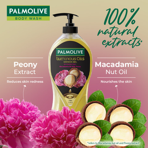 PALMOLIVE Macadamia Oil Peony Flower Luminous Oils Invigorating,  Moisturizing Body Wash|