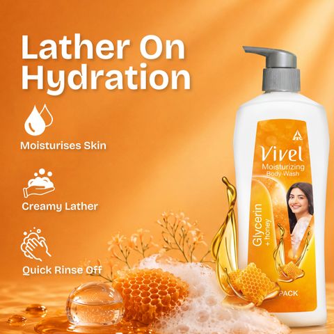 Vivel Glycerin & Honey Moisturizing Body Wash 450ml - Image 6