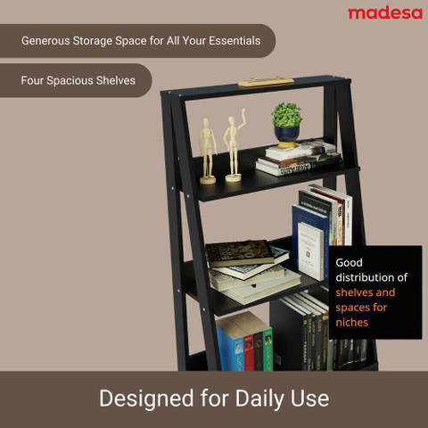 Madesa Ladder Shelf Engineered Wood Open Book Shelf Price in India