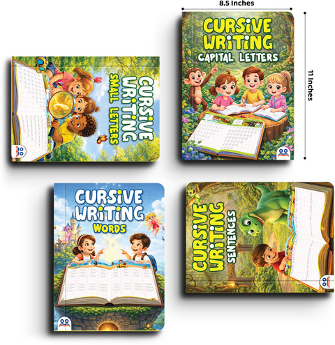 Cursive Writing Book - Cursive Handwriting Practice Books [Set of 4 ...
