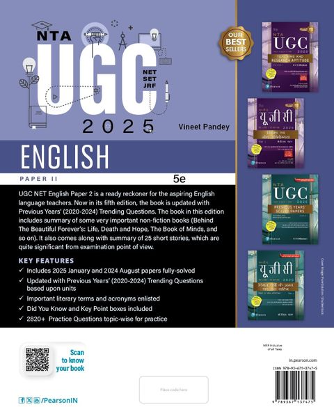 Pearson NTA UGC NET Paper 2 English 2025 | SET, JRF | Includes 2025 ...