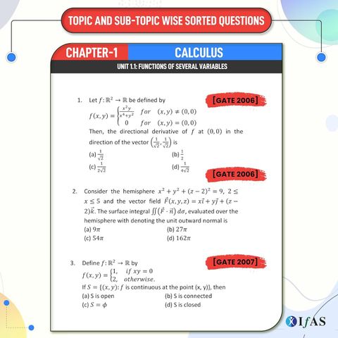 Gate Math Questions GATE Mathematics Book - 2027 | 21 Years (2005-2026) Topic-Wise Sorted ...