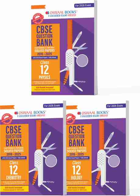 Oswaal CBSE Question Bank Class 12 Set of 3 Books Physics, Chemistry ...