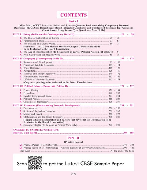 Together with CBSE Question Bank Class 10 Social Science Exam 2026 ...