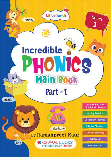 Oswaal Lil Legends Incredible Phonics Main Book Level 1 Part 1