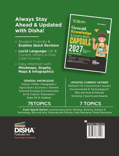 Disha General Knowledge & Current Affairs Capsule 2027 for Competitive ...