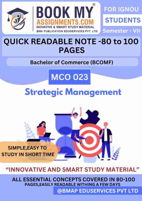 MCO 023 Strategic Management IGNOU MCOM | Exam-Focused Book | Concise ...