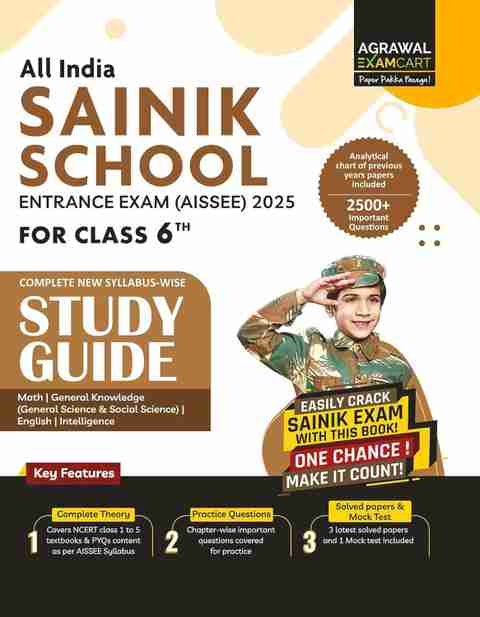 Examcart Sainik School Class 6 Study Guide Book For 2025 Entrance Exam ...