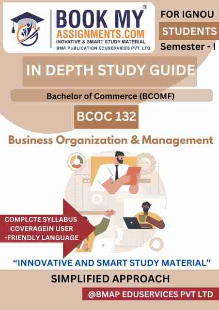 IGNOU BCOC 132 Business Organization & Management Study Guide ...
