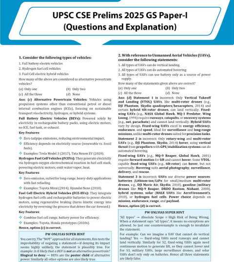 PWONLYIAS UPSC 31 Years PYQs (2025-1995) GS Topicwise Solutions For ...