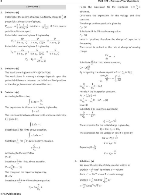 CSIR NET Physical Science - Detailed Solutions (2012 – DEC 2025 ...