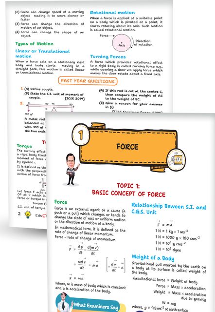 Educart Handouts ICSE Class 10 Physics Handwritten Notes 2026 (for PTs ...