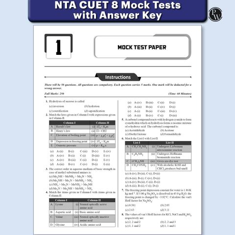 PW NTA CUET (UG) Science 68 Past Years Solved Papers & Mock Tests For ...
