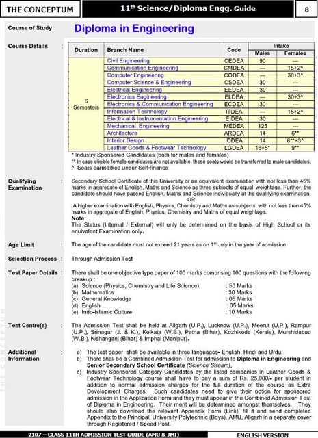 11th Eng Guide Class 11th Science & Diploma Eng. Entrance Exam Guide for AMU & JMI ...
