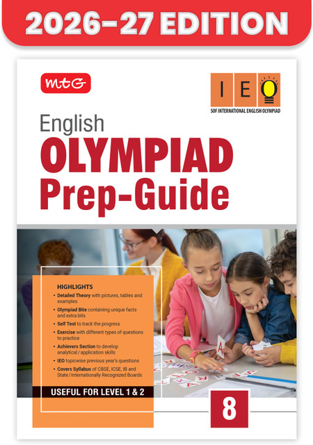MTG English (IEO) Olympiad Prep Guide Class 8 | Detailed Theory, Exercise with Self Test For Practice | SOF Olympiad Books For Exam 2026-27 | 9789375447993