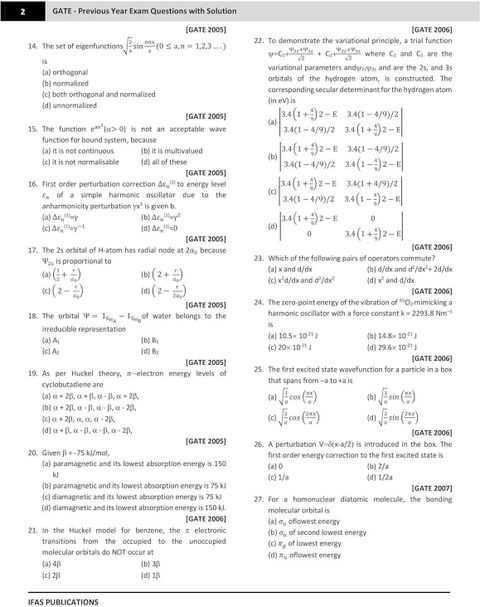 GATE Chemistry PYQ Book - 2026 | Chapterwise Previous Year Solved ...