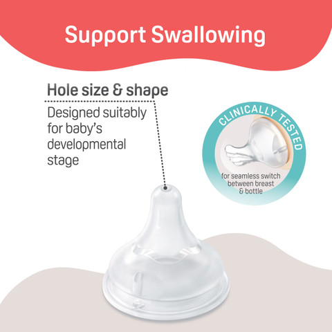 Pigeon Natural Baby Bottle Nipple, Slow Flow Nipple 6M+, 1pk