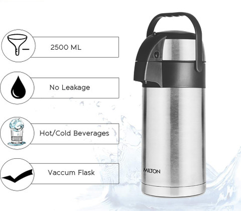 Dispenser Hot Tea Thermos Online MILTON 2500 Ml Steel Flask
