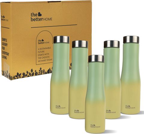 The Better Home Splash Stainless Steel Water Bottle 1 Litre Lemon-Green ...