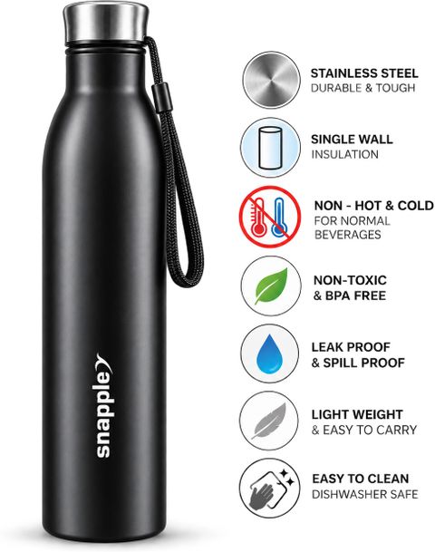 Snapple Tag Black 1000 ml Stainless Steel Bottle (Pack of 1, Black) - Image 4