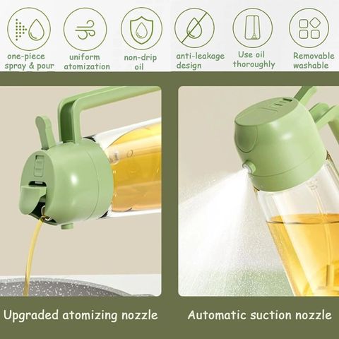 IKONEXX 2 in 1 Olive Oil Sprayer and Dispenser Bottle, 470 ml, Light - Image 7