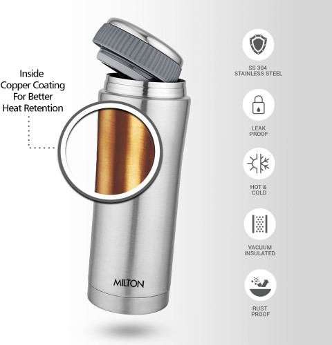 MILTON 340 ml Steel Flask Buy MILTON 340 ml Steel Flask Online - Main Image