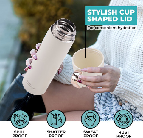 The Better Home 500 ml Steel Bottle With Drinking Glass Buy The