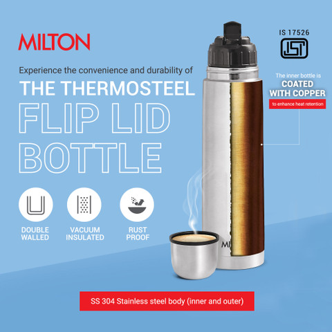 Thermosteel Flip Lid Milton Thermosteel Litre Bottle Milton Water