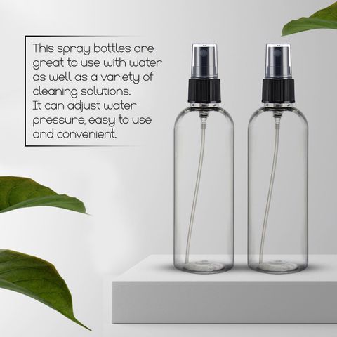 nsb herbals Clear PET Fine Mist Spray Bottle 100ml (Pack of 3, Black) - Image 6