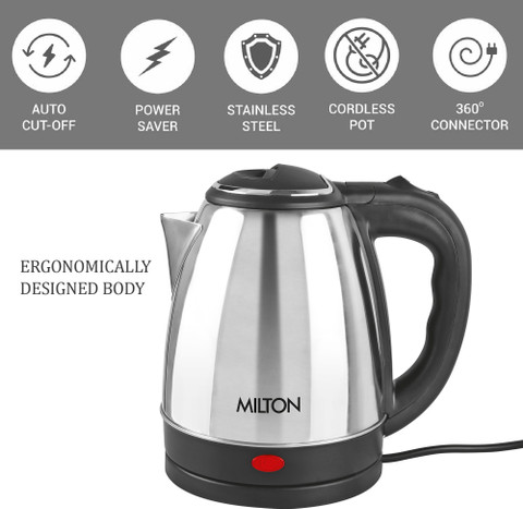 MILTON Combo Set Insta Electric Stainless Steel Kettle, Litres