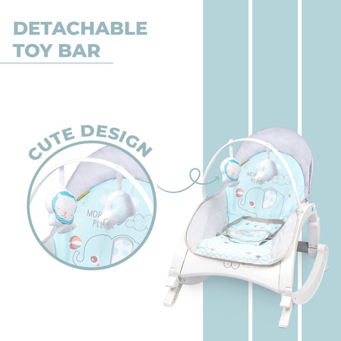 R for Rabbit Baby with Music and Vibration, Adjustable backrest