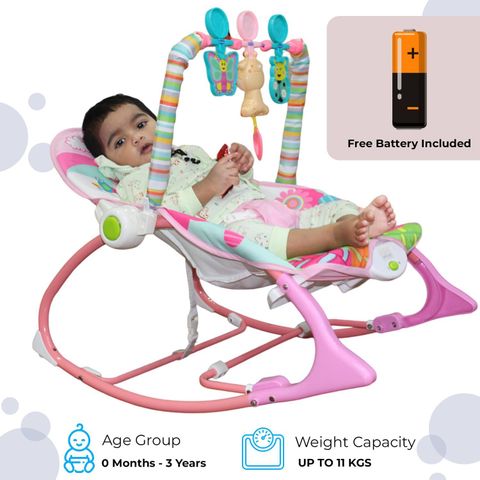 Safe-o-kid Baby Rocker Chair with Battery ,Safety Harness,Toy Bar,Music ...