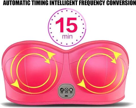 FESHINNEST Electric Vibration Breast Massager,Rechargeable Heating Massage,Adjustable  Lengt