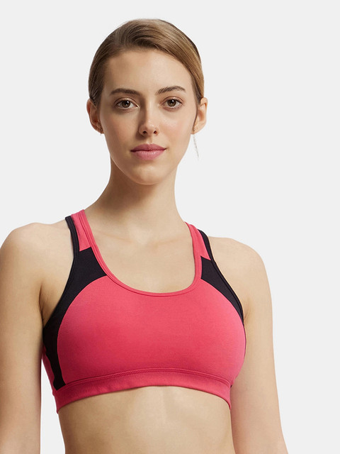 JOCKEY 1380 Women Sports Lightly Padded Bra Buy Black Ruby